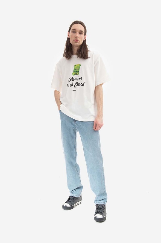 PLEASURES cotton T-shirt Ketamine P22W002 white AW22