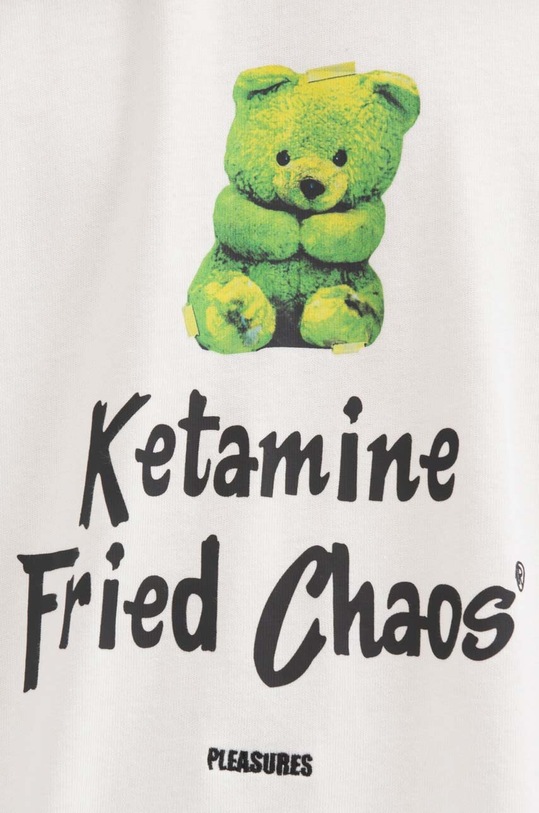 PLEASURES cotton T-shirt Ketamine white P22W002