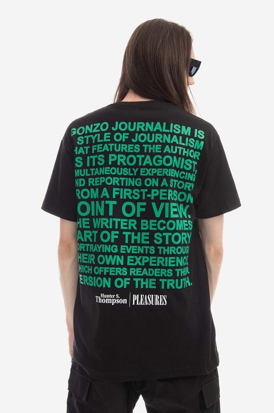Clothing PLEASURES cotton T-shirt x Hunter S. Thompson Badge P22W053 black
