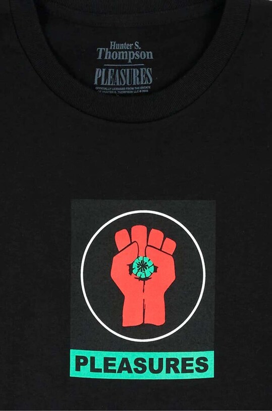 PLEASURES t-shirt bawełniany x Hunter S. Thompson Badge P22W053 czarny