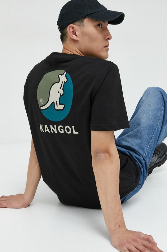 Kangol t-shirt bawełniany KAF22UTS220 czarny