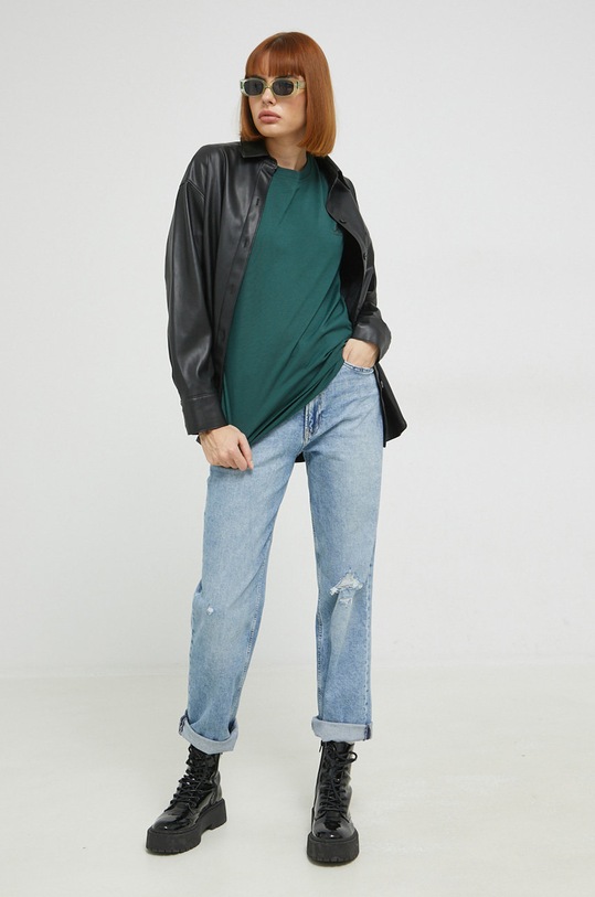 Kangol tricou din bumbac KAF22UTS218 turcoaz AW22