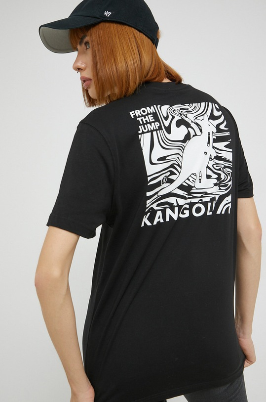 Kangol t-shirt bawełniany czarny KAF22UTS218