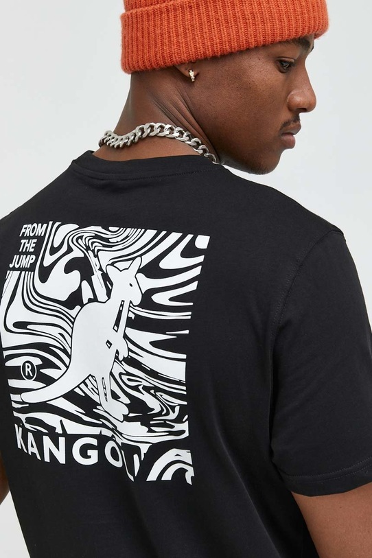 Kangol t-shirt bawełniany KAF22UTS218 czarny