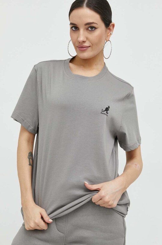 Одежда Хлопковая футболка Kangol KAF22UTS219 серый