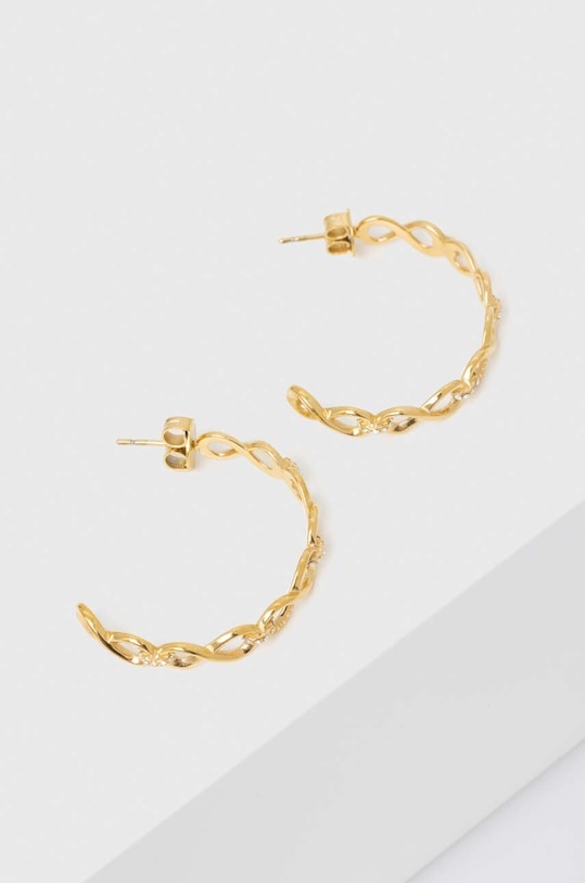 Naušnice Guess cirkonij zlatna JUBE03.267JW