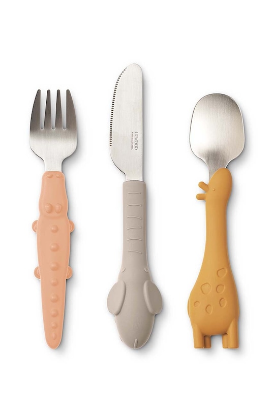 Liewood zestaw sztućców niemowlęcych 3-pack 3-pack pomarańczowy LW17402