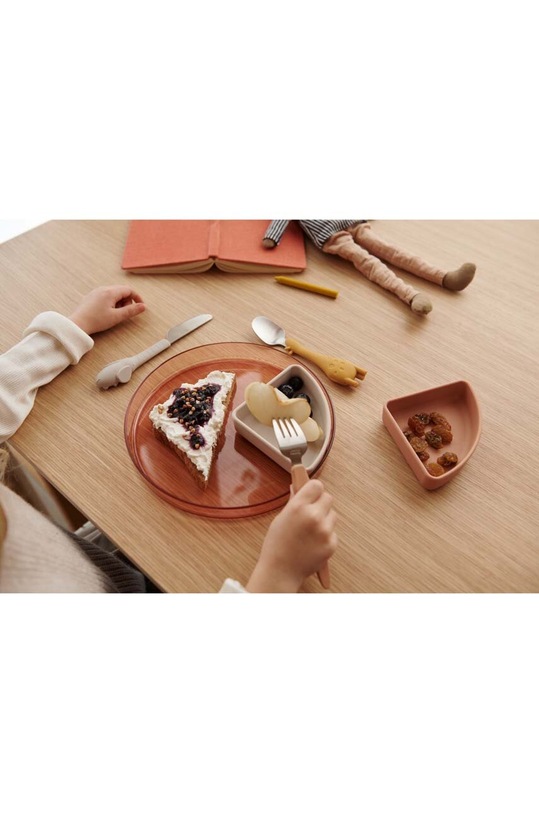 Liewood zestaw sztućców niemowlęcych 3-pack pomarańczowy LW17402