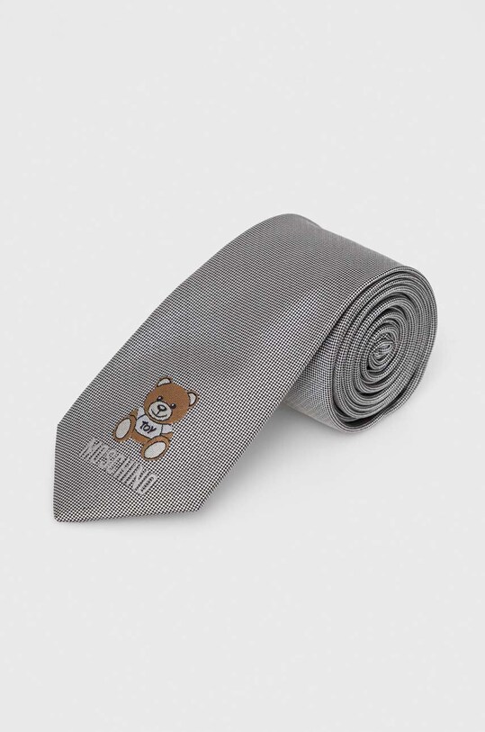 Moschino krawat jedwabny szary M5727.55061