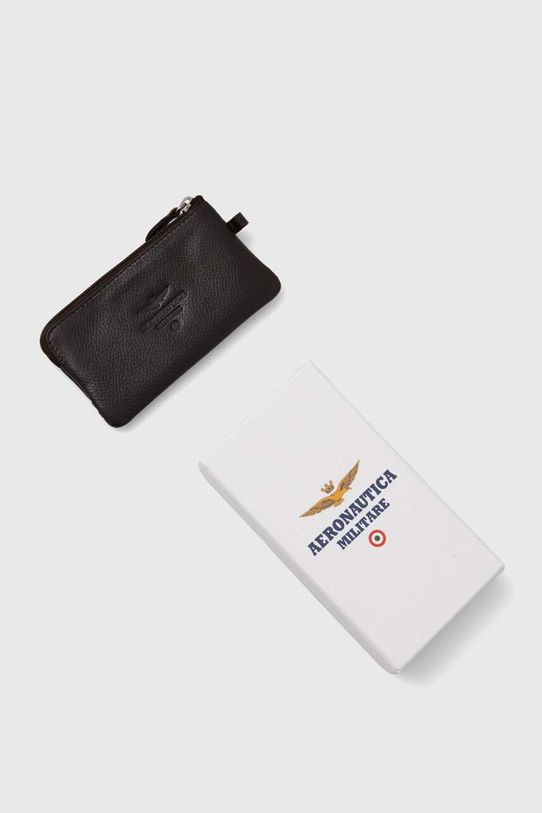 Doplnky Kožená kľúčenka Aeronautica Militare AM107 hnedá