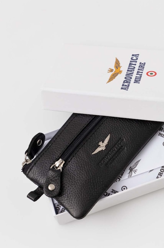 Aeronautica Militare etui na klucze skórzane czarny AM107