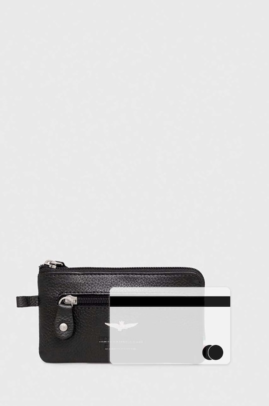 Aeronautica Militare etui na klucze skórzane AM107 czarny