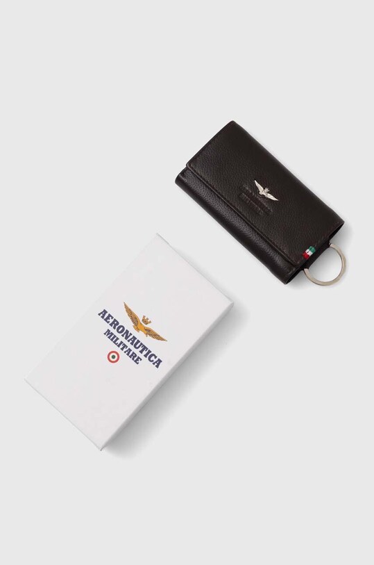 Aeronautica Militare etui na klucze skórzane brązowy AM108
