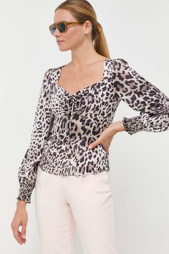 Blúzka Guess slim hnedá W3YH52.WD8G2
