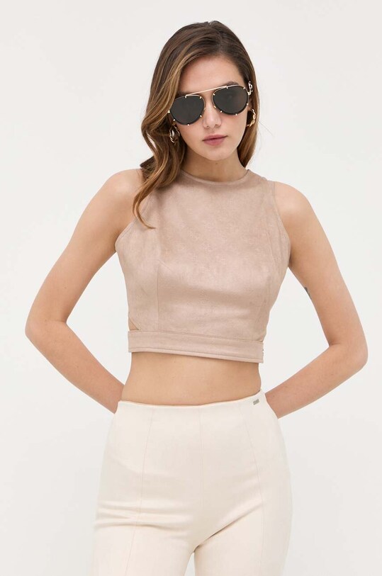 Bluza Guess bez uzorka smeđa W3YH56.WFIY0
