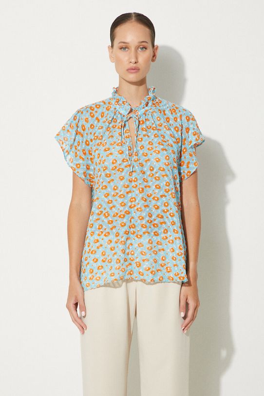 Samsoe Samsoe bluzka pozostałe niebieski F23200134