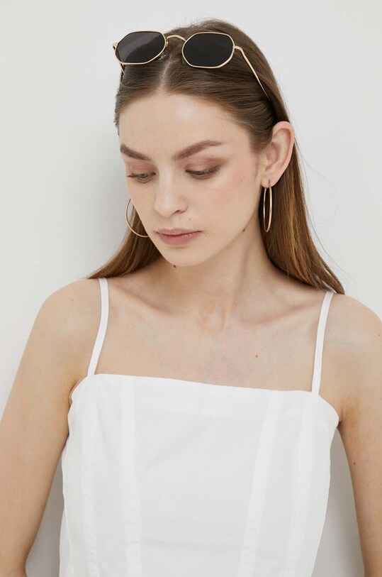 Dkny top din bumbac alb E3DM0S08