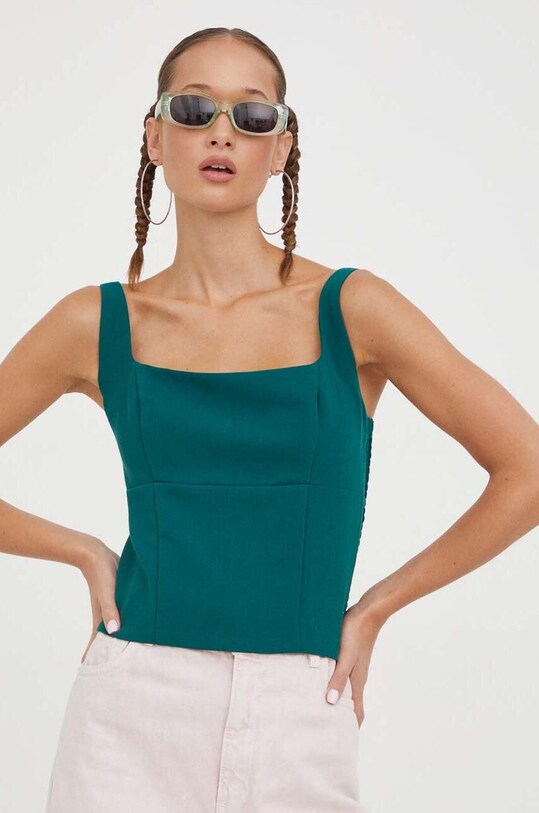 Abercrombie & Fitch top uni verde KI140.3425.370