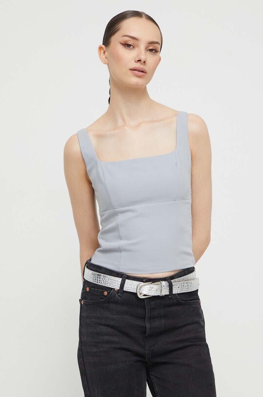 Abercrombie & Fitch bluzka z elastanem szary KI140.3425.912