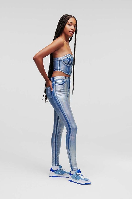 Karl Lagerfeld Jeans top niebieski 235J1603