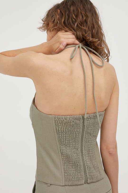 Oblečenie Top s prímesou ľanu Gestuz 10908106 zelená