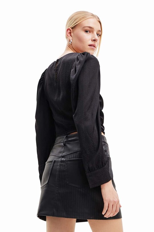 Ρούχα Μπλουζάκι Desigual 23WWBW32 WOMAN WOVEN BLOUSE LONG SLEEVE 23WWBW32 μαύρο