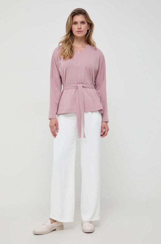 Max Mara Leisure bluzka z elastanem różowy 2339461536600
