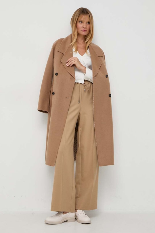 BOSS bluzka jedwabna 50499749 beżowy AW23