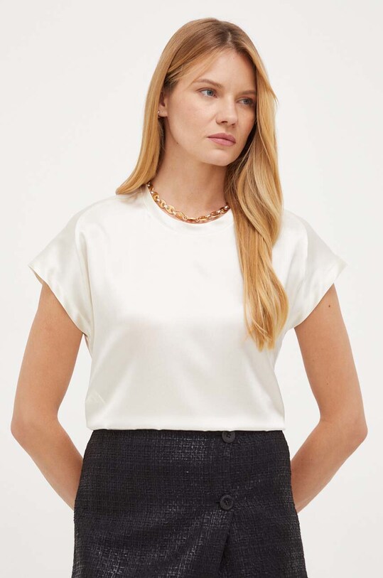 Pinko bluzka jedwabna casual beżowy 100100.ZR64