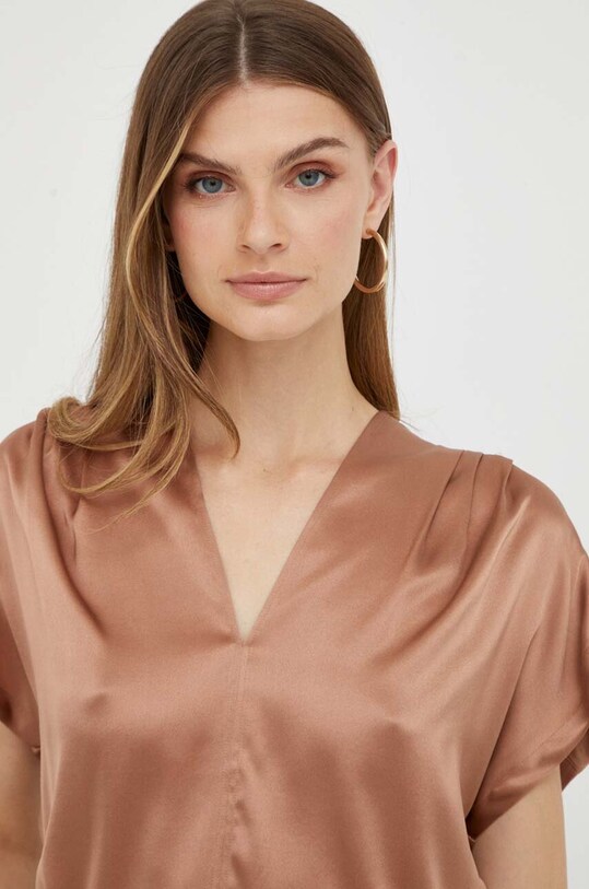 Pamučna bluza Pinko smeđa 100376.ZR64