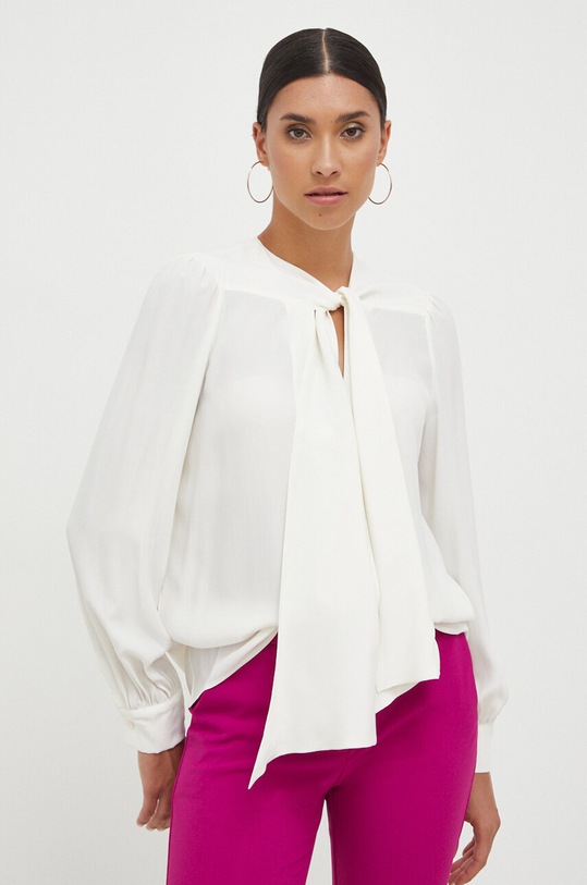 Košeľa s prímesou hodvábu Pinko béžová 102168.8889