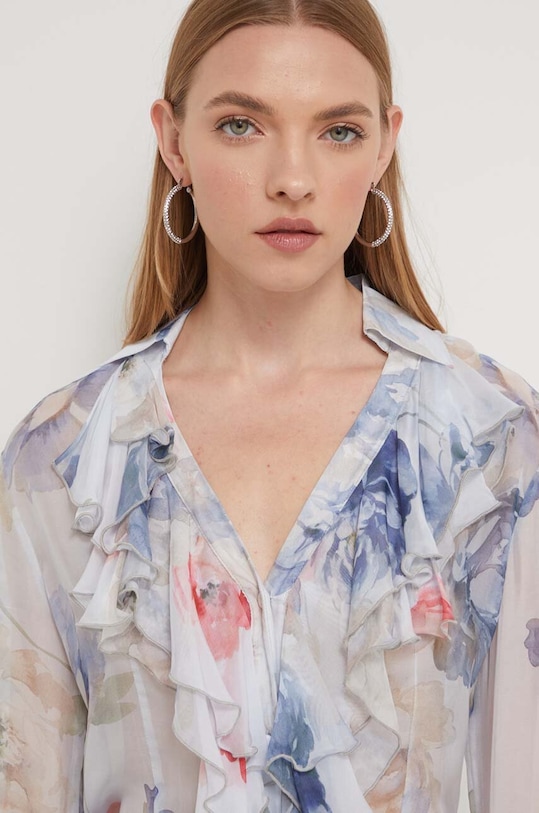 Blugirl Blumarine koszula jedwabna niebieski RF3173.T3079