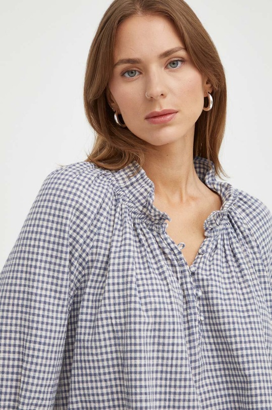 BA&SH bluza z domieszką lnu niebieski 1H23SMIN