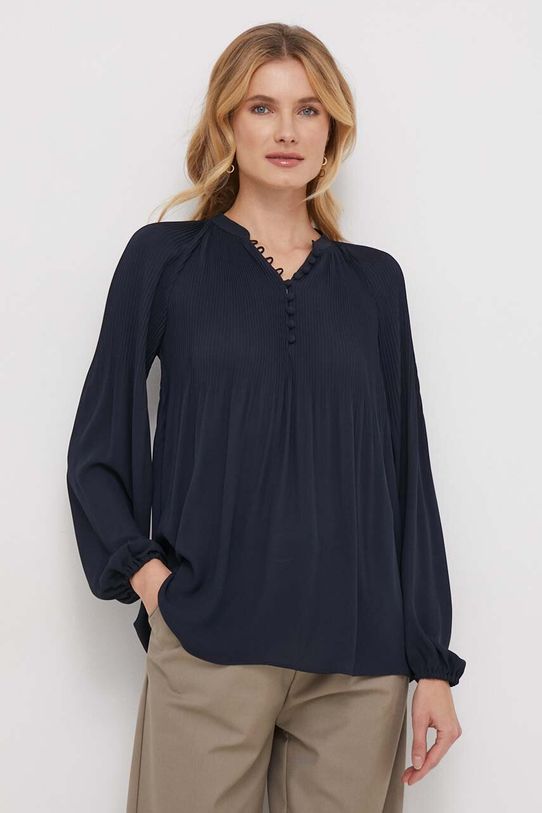 Μπλουζάκι Lauren Ralph Lauren μακρύ σκούρο μπλε 200909387