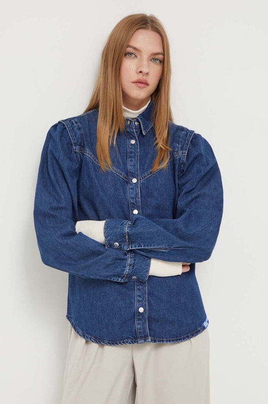 Karl Lagerfeld Jeans koszula jeansowa bawełna granatowy 236J1600