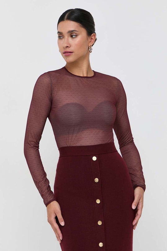Twinset body elasztánnal burgundia 232TT2480