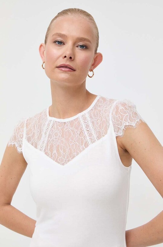 Morgan bluzka z elastanem biały DGIULIA.OFF.WHITE