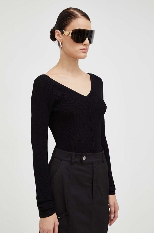 Пуловер Gestuz шпиц черен 10908348