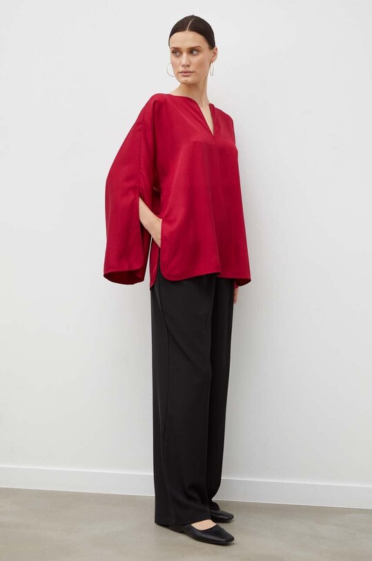 Μπλουζάκι By Malene Birger Q71875009 κόκκινο AW23