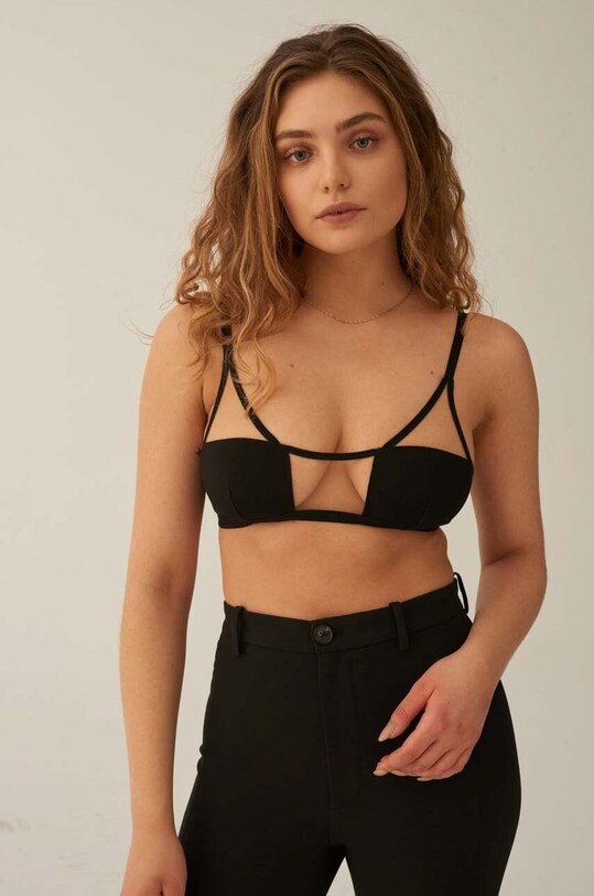 Undress Code sutien 458 Illusion Top Black cu balene negru 458