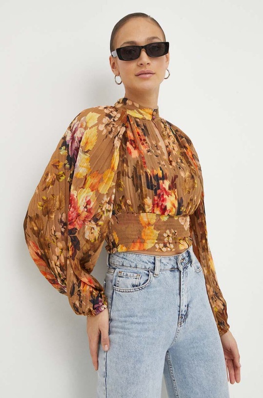 Guess bluzka BIANCA regular brązowy W4RH69.WDW52