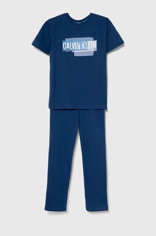 Dječja pamučna pidžama Calvin Klein Underwear komplet mornarsko plava B70B700443.9BYX
