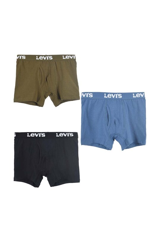 Дитячі боксери Levi's 3-pack приталені боксери чорний 9L0311