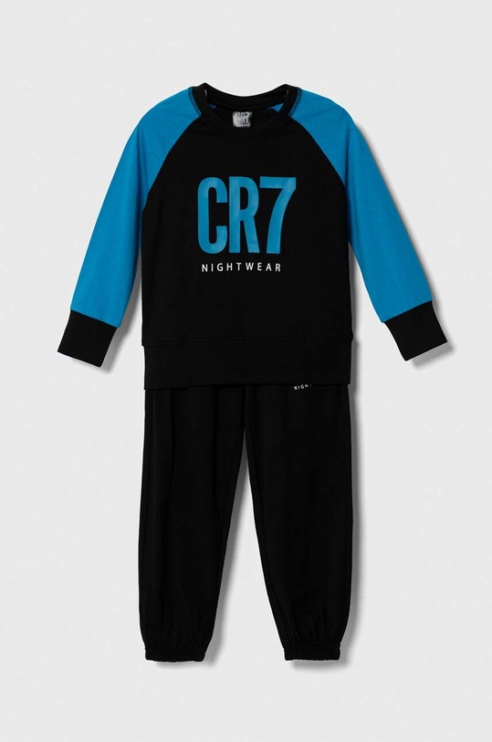 CR7 Cristiano Ronaldo set de pijama de bumbac pentru copii cu modele negru 8770.42.720