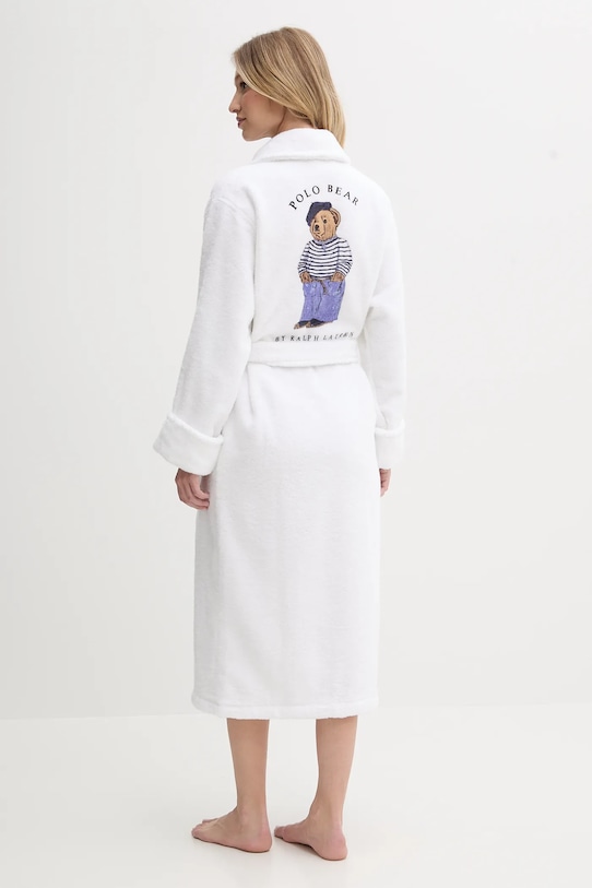 Polo Ralph Lauren halat de baie din bumbac cu modele alb 4P0008