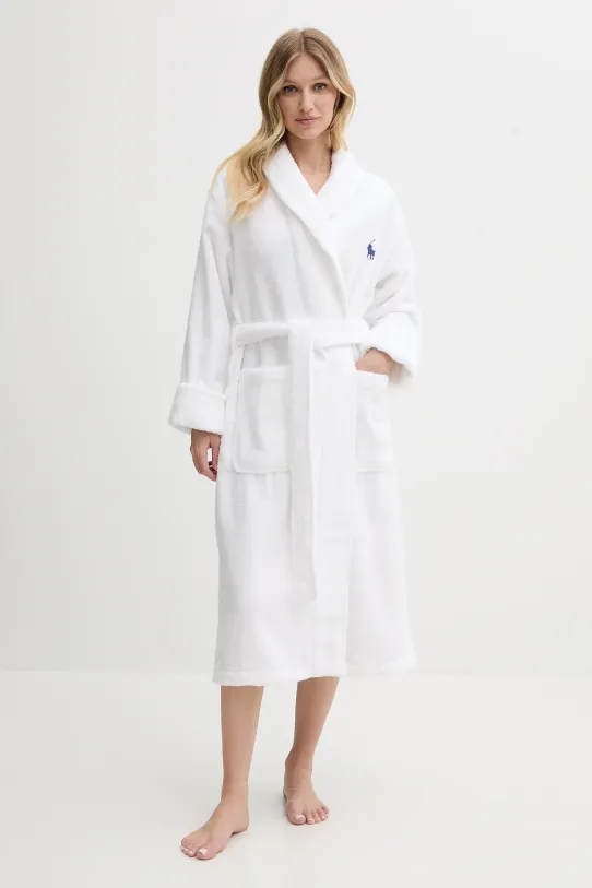 Polo Ralph Lauren szlafrok bawełniany 4P0008 biały SS25