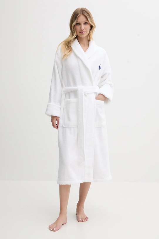 Polo Ralph Lauren halat de baie din bumbac 4P0008 alb SS25