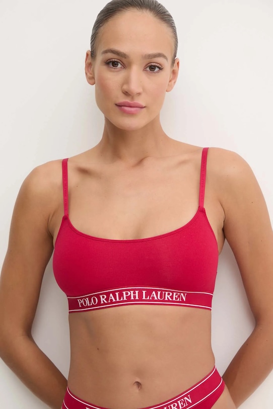 Podprsenka Polo Ralph Lauren bez kostíc červená 4P1004