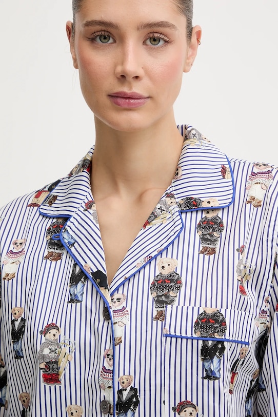 Polo Ralph Lauren piżama bawełniana 4P8046 niebieski