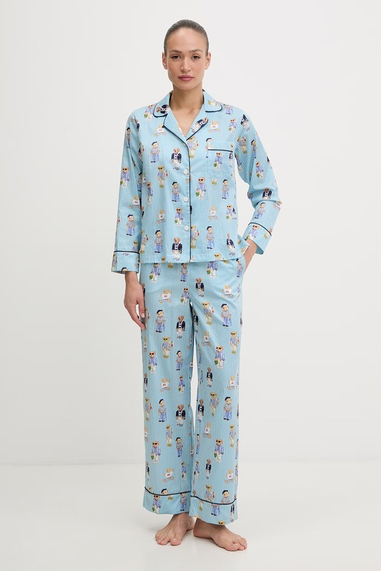 Polo Ralph Lauren piżama damska bawełniana niebieski 4P8046